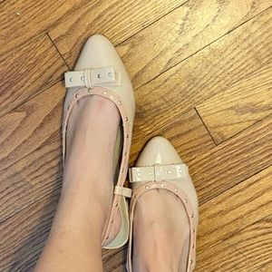 Formal pink bow tie shoes